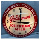 Original Goldenrod Ice Cream Double Bubble Advertising Clock