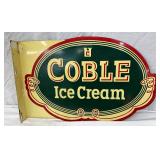 Coble Ice Cream Double-Sided Flange Sign, 20″ x 13″