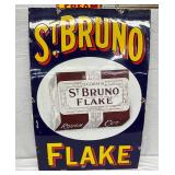 24 x 36 Porcelain St. Bruno Flake Tobacco Advertising Sign