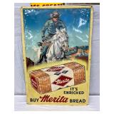 24 x 36 Embossed 1959 Lone Ranger Merita Bread Advertising Sign