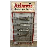 30 x 60 Atlantic Grease Gun Display with Embossed Atlantic Lubrication Service Sign w/ Grease Guns 