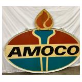 Two-Sided Fiberglass Amoco Sign with Original Frame, 74 Inches Wide & 61in. tall 