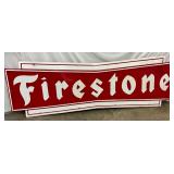 106x36in Porcelain Firestone Bowtie Sign