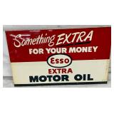 1952 Double-Sided Esso Motor Oil Tin Advertising Sign, 17 1/2 x 10 1/2 Inches
