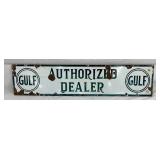 Gulf Authorized Dealer 40-Inch Wide Porcelain Sign