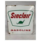 12 x 13 1/2 Inch Porcelain Sinclair Dino Gasoline Pump Plate