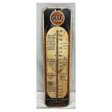 Gulf Oil Advertising Thermometer Featuring No-Nox Gasoline and Gulfpride Oil