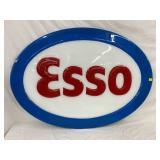 51 x 36 Embossed Esso Lexan Sign with Blue and Red Design