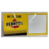 72″ x 36″ Pennzoil Metal Store Sign Featuring Logo and Blank Display Area