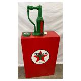 Restored Texaco Kerosene Pump on Matching Red Display Base