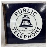 18″ x 18″ Porcelain Bell System Public Telephone Flange Sign