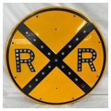 30-Inch Heavy Railroad Crossing Sign with Cat Eyes Reflectors