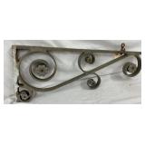 36-Inch Cast Aluminum Sign Bracket with Scroll and Floral Motif