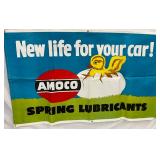 60 x 36 Amoco Cloth Banner Featuring ‘Bitty’ and Spring Lubricants Advertising