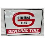 36 x 26 Embossed General Tire Sign with Self-Framed Edge