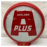 Ashland A Plus Gas Station Light-Up Display Globe with Plastic Body and 13in. Glass Lenses