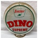 Sinclair Dino Supreme Gas Pump Globe with 13-Inch Glass Lenses and Plastic Body