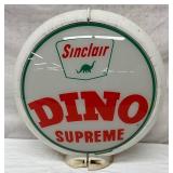 Sinclair Dino Supreme Gas Pump Globe with Capcolite Plastic Frame