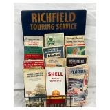 Richfield Touring Service Metal Store Display With Assorted Maps