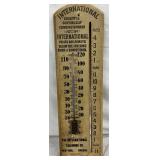 Early 7″ x 23″ Wooden Thermometer by International Tailoring Co