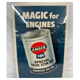 Amoco Special Valve Stem Oil Advertising Window Sign, 28 x 42 Inches
