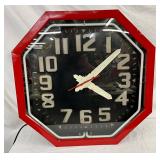 Early 25-Inch Octagonal Neon Clock with Embossed Letters