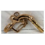 Polished Brass Gas Pump Nozzle with Visible Mechanism