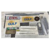 Tokheim and Erie Gas Pump Parts Lot with Gulf and Ethyl Panels
