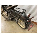 LEATHER SADDLE SEAT/WIRE SPOKED WHEELS 