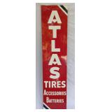 NOS ATLAS TIRES VERTICAL SIGN 