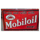 PORC. MOBILOIL  SIGN W/GARGOYLE 
