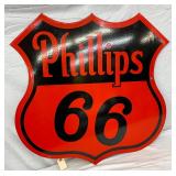 DS PORC. NOS Phillips 66 Two-Sided Shield Sign