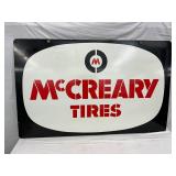 1973 Double-Sided McCreary Tires Metal Advertising Sign, 48 x 32 Inches