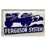 60 x 34-Inch Porcelain Ferguson System Dealership Sign with Tractor and Turn Plow