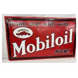 60 x 36-Inch Porcelain Mobiloil Gargoyle Self-Framed Sign