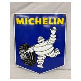 27 x 32“ Double-Sided Porcelain Michelin Man Advertising Sign