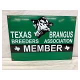 Texas Brangus Breeders Association Member Porcelain Sign, 20 x 14 Inches