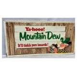 35 x 17″ Embossed Self-Framed Mountain Dew Willie Metal Sign