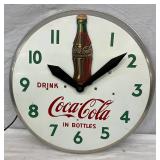 Vintage Coca-Cola Clock with Bottle-Shaped Second Hand and 20-Inch Diameter