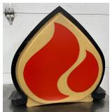 28 x 26-Inch Lighted Flame American Sign