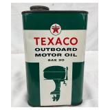 1QT. TEXACO OUTBOARD MOTOR OIL CAN 