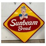 64-Inch Sunbeam Bread Embossed Metal Advertising Sign