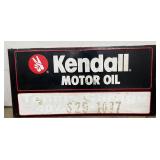 Embossed Kendall Motor Oil Advertising Sign, 70” x 34 1/2”