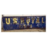 119″ x 37″ U.S. Royal Tires Embossed Metal Advertising Sign
