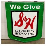 Embossed S&H Green Stamps Metal Advertising Sign, 35” x 42 1/2”
