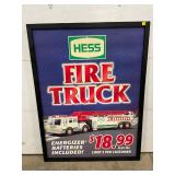41 1/2 x 56-Inch Hess Fire Truck Plastic Advertisement Sign