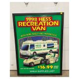 1998 Hess Recreation Van Plastic Advertisement Sign