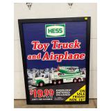 Hess ‘Toy Truck and Airplane’ Plastic Advertising Sign, 41 1/2 x 55 1/2 Inches