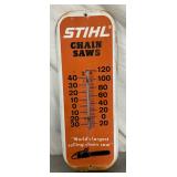 Stihl Chain Saws 6” x 16” Metal Advertising Thermometer Sign