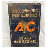AC Spark Plug Advertising Cabinet with Wood Drawers